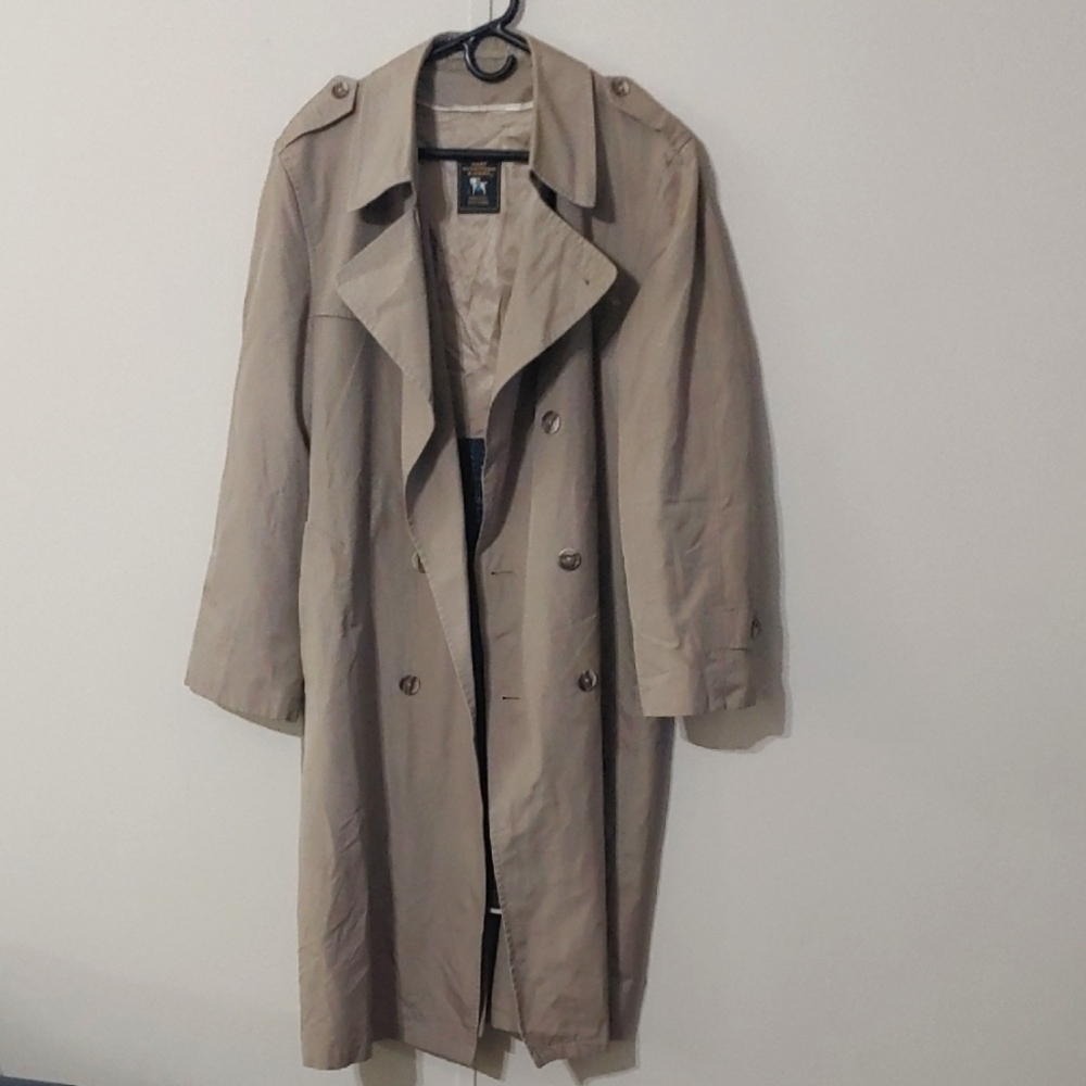 VTG Hart Schaffner & Marx Men's Beige Trench Coat Size 40R